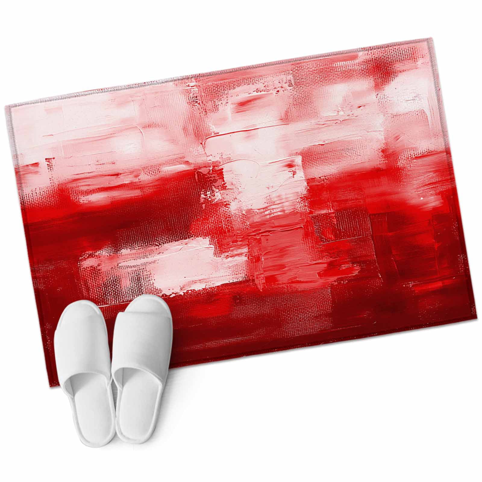 Area Rugs 2x3,Red Watercolor Oil Painting Style Non Slip Washable Rug ...