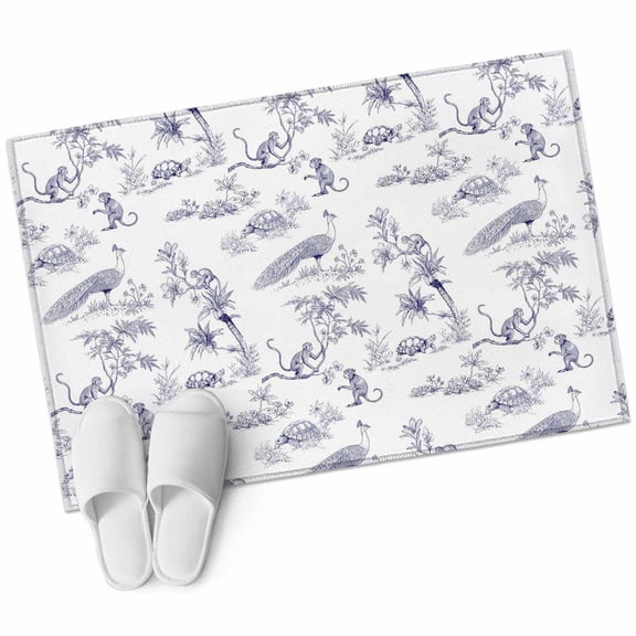 Area Rugs 2x3, Retro Canopies Monkeys Turtles Plants Non Slip Washable Rug Indoor Carpet Soft Floor Rugs for Home Living Room Bedroom Dining Room Office