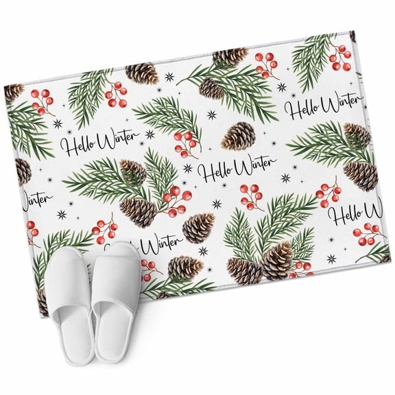 Area Rugs 2x3,Rustic Pinecone Berry Leaf Non Slip Washable Rug Indoor Carpet Soft Floor Rugs for Home Living Room Bedroom Dining Room Office