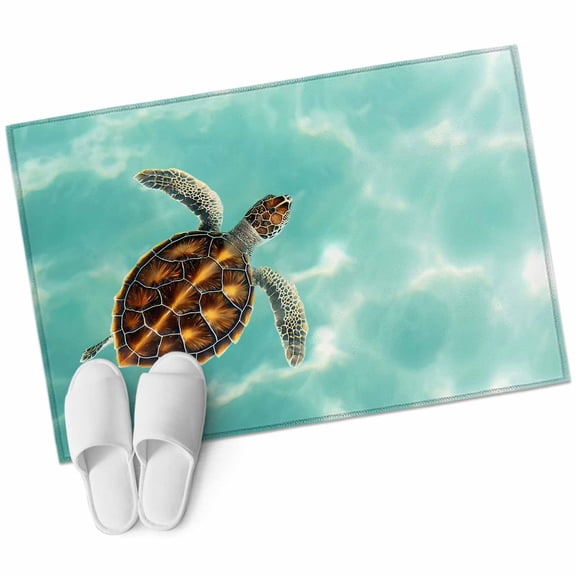 Area Rugs 2x3, Sea Turtle Baby Swimming In Water Non Slip Washable Rug Indoor Carpet Soft Floor Rugs for Home Living Room Bedroom Dining Room Office