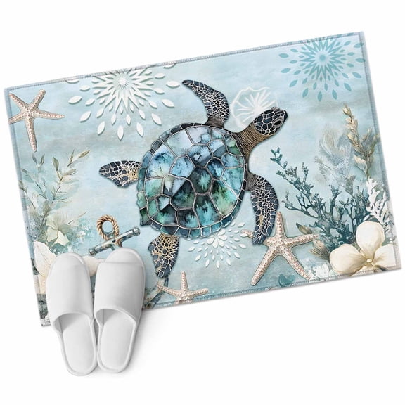 Area Rugs 2x3,Sea Turtle Starfish Marine Life Non Slip Washable Rug Indoor Carpet Soft Floor Rugs for Home Living Room Bedroom Dining Room Office