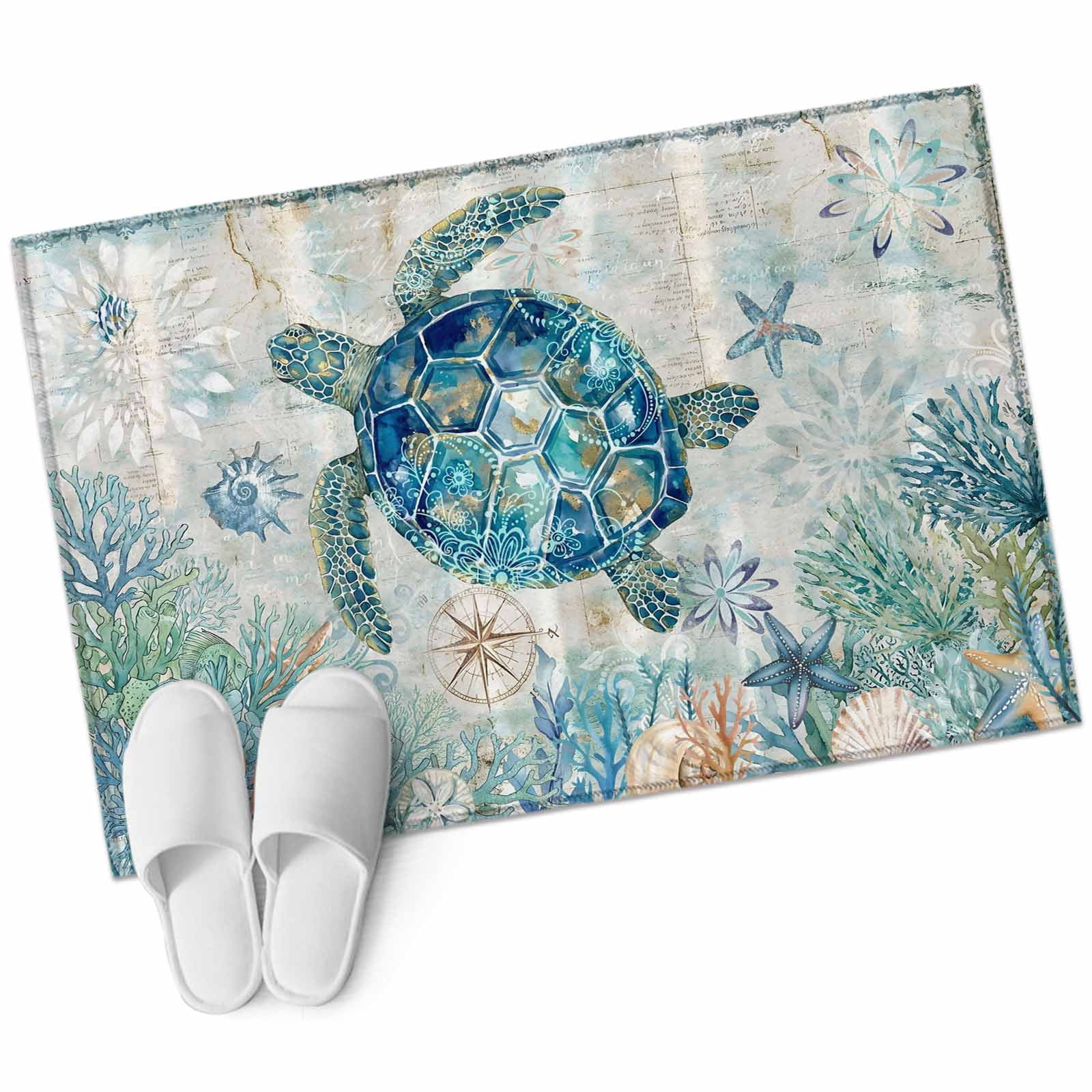 Area Rugs 2x3, Sea Turtles Summer Ocean Coral Non Slip Washable Rug ...