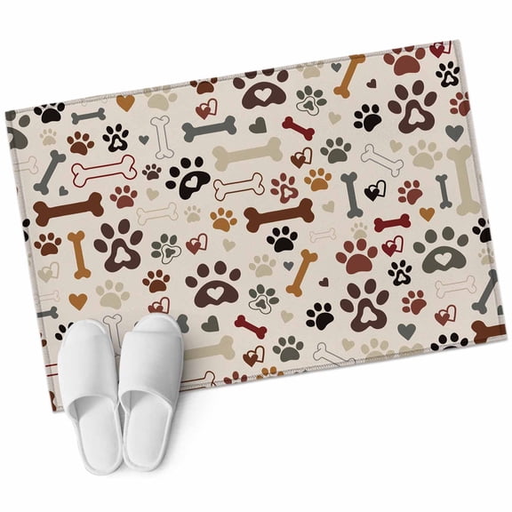Area Rugs 2x3,Seamless Dog Paw Bone Texture Non Slip Washable Rug Indoor Carpet Soft Floor Rugs for Home Living Room Bedroom Dining Room Office