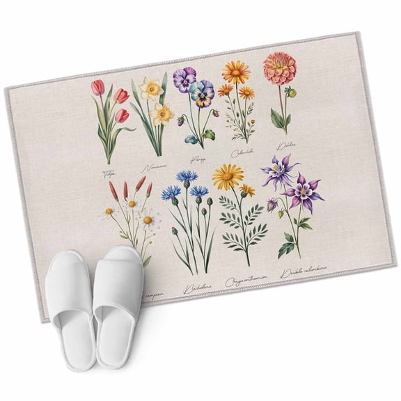 Area Rugs 2x3,Vintage Chic Colored Blooming Flower Non Slip Washable Rug Indoor Carpet Soft Floor Rugs for Home Living Room Bedroom Dining Room Office