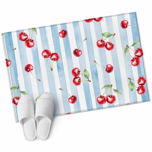 Area Rugs 2x3,Watercolor Cherry Red Fruit Art Non Slip Washable Rug Indoor Carpet Soft Floor Rugs for Home Living Room Bedroom Dining Room Office