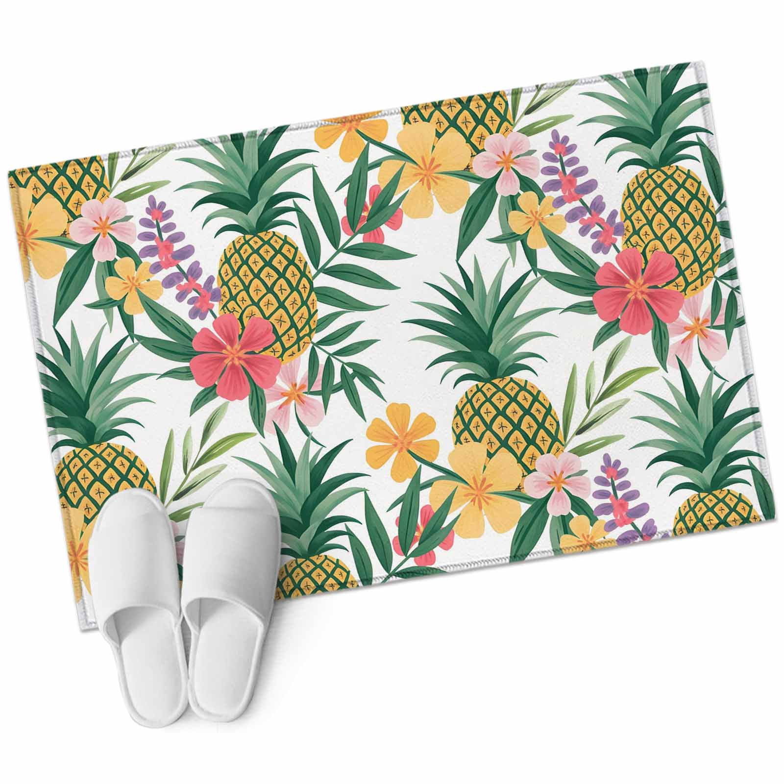 Sprinkle Area Rug Area Rugs 2x3, Watercolor Flower Pineapple Fruit Non Slip Washable Rug ...