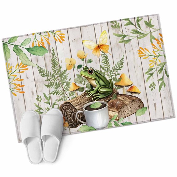 Area Rugs 2x3, Watercolor Rustic Frog Leaves Plant Non Slip Washable Rug Indoor Carpet Soft Floor Rugs for Home Living Room Bedroom Dining Room Office