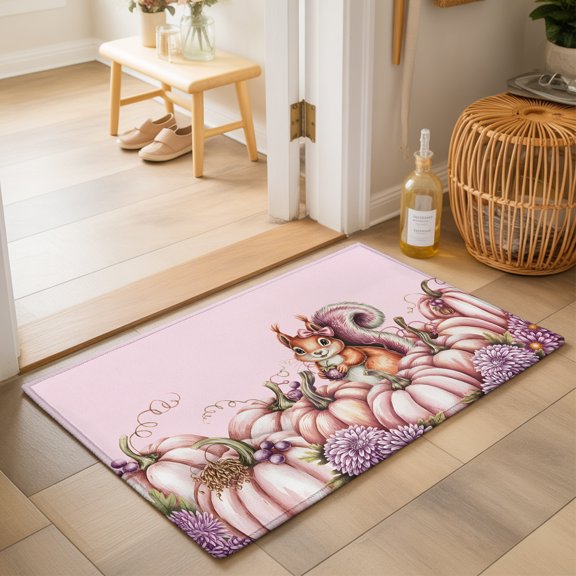 Area Rugs 2x3,Watercolor Rustic Squirrel Non Slip Washable Rug Indoor Carpet Soft Floor Rugs for Home Living Room Bedroom Dining Room Office