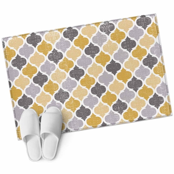 Area Rugs 2x3,Yellow Grey Retro Moroccan Pattern Non Slip Washable Rug Indoor Carpet Soft Floor Rugs for Home Living Room Bedroom Dining Room Office