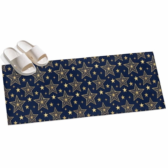 Area Rugs 2x6,Abstract Star on Navy Blue Non Slip Washable Rug Indoor ...
