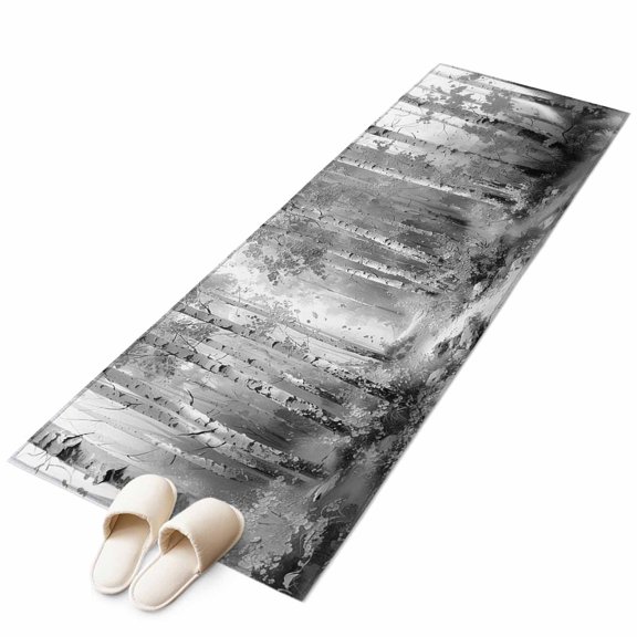 Area Rugs 2x6, Birch Tree Black White Forest Non Slip Washable Rug Indoor Carpet Soft Floor Rugs for Home Living Room Bedroom Dining Room Office