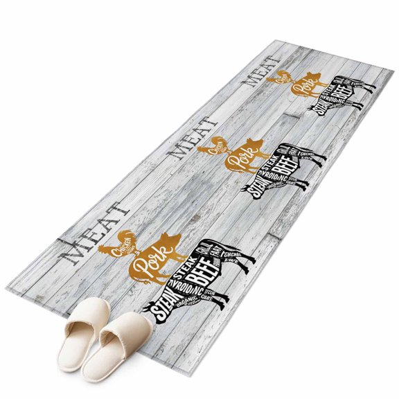 Area Rugs 2x6, Farm Animal Meat Non Slip Washable Rug Indoor Carpet Soft Floor Rugs for Home Living Room Bedroom Dining Room Office