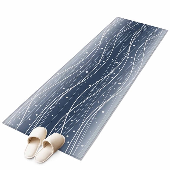 Area Rugs 2x6, Ocean Gradient Navy Blue Waves Non Slip Washable Rug Indoor Carpet Soft Floor Rugs for Home Living Room Bedroom Dining Room Office