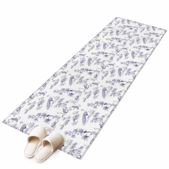 Area Rugs 2x6, Retro Canopies Monkeys Turtles Plants Non Slip Washable Rug Indoor Carpet Soft Floor Rugs for Home Living Room Bedroom Dining Room Office