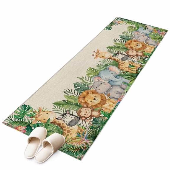 Area Rugs 2x6, Retro Giraffes Zebras Hippocampus Non Slip Washable Rug Indoor Carpet Soft Floor Rugs for Home Living Room Bedroom Dining Room Office