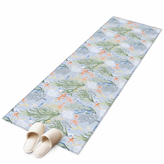 Area Rugs 2x6, Summer Starfish Coral Shell Non Slip Washable Rug Indoor Carpet Soft Floor Rugs for Home Living Room Bedroom Dining Room Office
