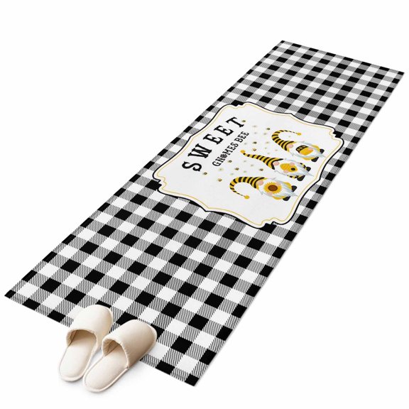 Area Rugs 2x6, Summer Sweet Honey Bee Gnome Non Slip Washable Rug Indoor Carpet Soft Floor Rugs for Home Living Room Bedroom Dining Room Office