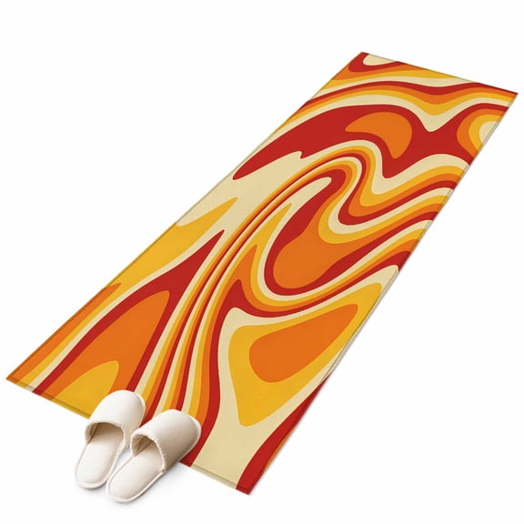 Area Rugs 2x6, Vector Psychedelic Groovy Back Non Slip Washable Rug Indoor Carpet Soft Floor Rugs for Home Living Room Bedroom Dining Room Office