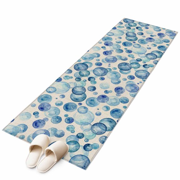 Area Rugs 2x6, Vintage Summer Oceans Blue Bubbles Non Slip Washable Rug Indoor Carpet Soft Floor Rugs for Home Living Room Bedroom Dining Room Office