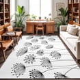 thumbnail image 1 of Area Rugs 3'x5', Black Dandelion Carpet Runner Indoor Outdoor Rugs Home Decor Aesthetic, Country Modern Minimalist Flower Non Slip Mats Washable Accent Rug for Living Room Bedroom, 1 of 8
