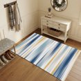 thumbnail image 1 of Area Rugs 3'x5', Blue Grey Abstract Art Carpet Runner Indoor Outdoor Rugs Home Decor Aesthetic, Farmhouse Stripes Modern Art Non Slip Mats Washable Accent Rug for Living Room Bedroom, 1 of 8