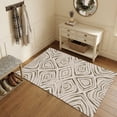 thumbnail image 1 of Area Rugs 3'x5', Brown Geometric Carpet Runner Indoor Outdoor Rugs Home Decor Aesthetic, Vintage Abstract Chic Motifs Aesthetic Non Slip Mats Washable Accent Rug for Living Room Bedroom, 1 of 8