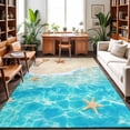 thumbnail image 1 of Area Rugs 3'x5', Coastal Starfish Carpet Runner Indoor Outdoor Rugs Home Decor Aesthetic, Nautical Seaside Ocean Beach Seashells Non Slip Mats Washable Accent Rug for Living Room Bedroom, 1 of 8
