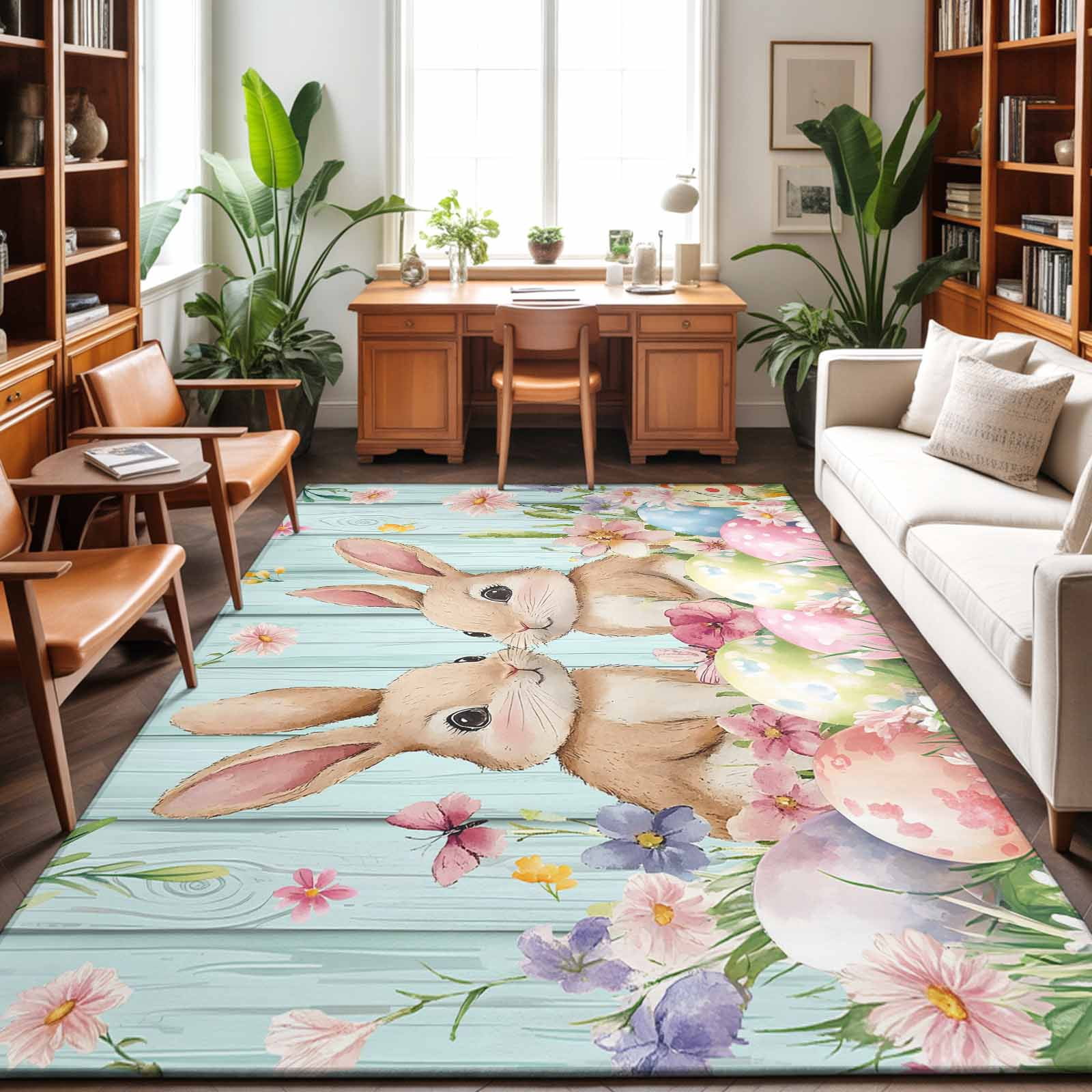 Easter Decor Rug Area Rugs 3'x5', Easter Carpet Runner Indoor Outdoor Rugs Home Decor ...