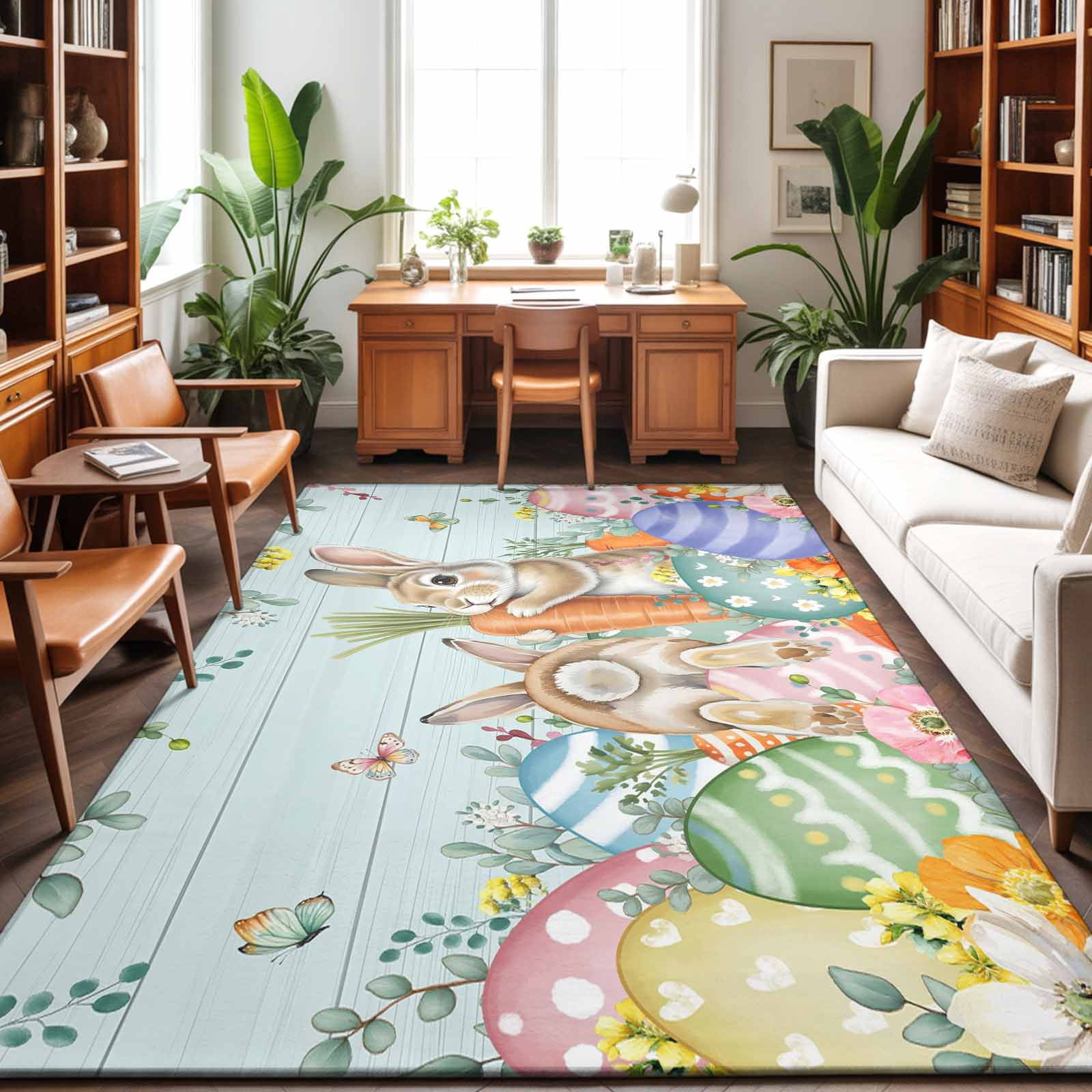 Cartoon Easter Rug Area Rugs 3'x5', Easter Carpet Runner Indoor Outdoor Rugs Home Decor ...