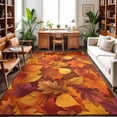 thumbnail image 1 of Area Rugs 3'x5', Fall Carpet Runner Indoor Outdoor Rugs Home Decor Aesthetic, Autumn Modern Country Abstract Maple Leaf Textured Non Slip Mats Washable Accent Rug for Living Room Bedroom, 1 of 8