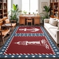 thumbnail image 1 of Area Rugs 3'x5', Nautical Coastal Carpet Runner Indoor Outdoor Rugs Home Decor Aesthetic, Blue Red Lighthouse Sailing Anchor Rudder Non Slip Mats Washable Accent Rug for Living Room Bedroom, 1 of 8