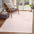 thumbnail image 1 of NewBuros 3'x5' Area Rugs for Living Room, Non-Slip Machine Washable Rugs, Soft Stain Resistant Low Pile Vintage Distressed Print Western Indoor Carpet, Light Pink, 1 of 10
