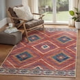 thumbnail image 1 of NewBuros 3'x5' Area Rugs for Living Room, Non-Slip Machine Washable Rugs, Soft Stain Resistant Low Pile Vintage Distressed Print Western Indoor Carpet, Red, 1 of 10