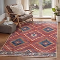 thumbnail image 1 of NewBuros 3'x5' Area Rug for Living Room, Machine Washable Non-Slip Rug, Soft Low Pile Stain Resistant Vintage Western Indoor Rug for Bedroom Dining Room, Red, 1 of 9