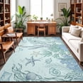 thumbnail image 1 of Area Rugs 3'x5', Ocean Coral Carpet Runner Indoor Outdoor Rugs Home Decor Aesthetic, Summer Coastal Sea Starfish Conch Blue Green Non Slip Mats Washable Accent Rug for Living Room Bedroom, 1 of 8
