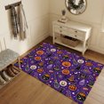 thumbnail image 1 of Area Rugs 3'x5', Purple Halloween Carpet Runner Indoor Outdoor Rugs Home Decor Aesthetic, Cartoon Pumpkins Cats Candy Non Slip Mats Washable Accent Rug for Living Room Bedroom, 1 of 8