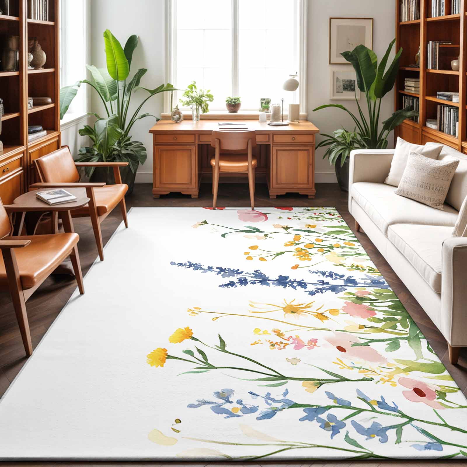 Area Rugs 3'x5', Spring Flowers Carpet Runner Indoor Outdoor Rugs Home ...