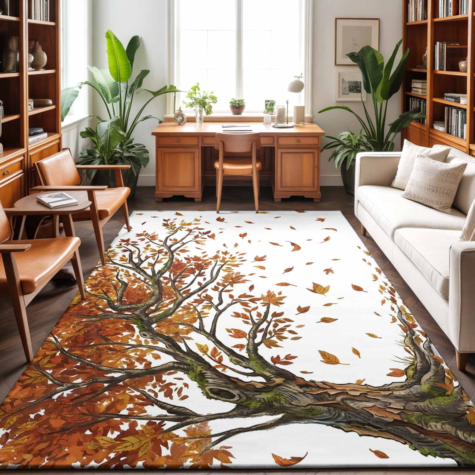 Area Rugs 3'x5', Tree Fall Carpet Runner Indoor Outdoor Rugs Home Decor ...