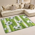 thumbnail image 1 of Area Rugs 36"x24" Indoor Non-Slip Wear Resistant Floor Mats Soft Large Carpets for Living Room Bedroom Home Decor Washable Rug Green Footballs Pattern, 1 of 7