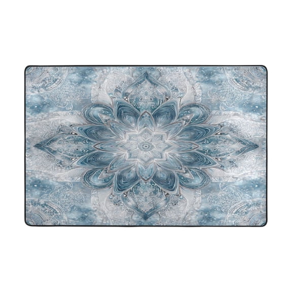 Area Rugs 36"x24" Indoor Non-Slip Wear Resistant Floor Mats Soft Large Carpets for Living Room Bedroom Home Decor Washable Rug High Brightness Light Green Design