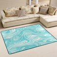 thumbnail image 1 of Area Rugs 36"x24" Indoor Non-Slip Wear Resistant Floor Mats Soft Large Carpets for Living Room Bedroom Home Decor Washable Rug Light Blue Smooth Lines, 1 of 7
