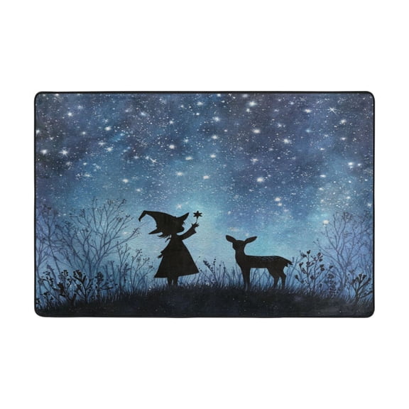 Area Rugs 36"x24" Indoor Non-Slip Wear Resistant Floor Mats Soft Large Carpets for Living Room Bedroom Home Decor Washable Rug Magic Witch and The Moose