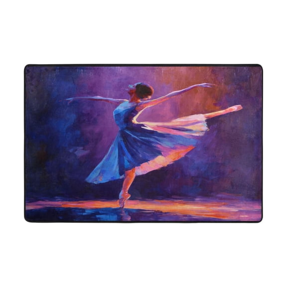 Area Rugs 36"x24" Indoor Non-Slip Wear Resistant Floor Mats Soft Large Carpets for Living Room Bedroom Home Decor Washable Rug Ballet Dancer