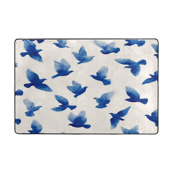 Area Rugs 36"x24" Indoor Non-Slip Wear Resistant Floor Mats Soft Large Carpets for Living Room Bedroom Home Decor Washable Rug Blue Birds in Flight
