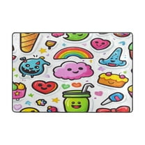 Area Rugs 36"x24" Indoor Non-Slip Wear Resistant Floor Mats Soft Large Carpets for Living Room Bedroom Home Decor Washable Rug Colorful Rainbow