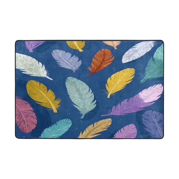 Area Rugs 36"x24" Indoor Non-Slip Wear Resistant Floor Mats Soft Large Carpets for Living Room Bedroom Home Decor Washable Rug Feathers Floating