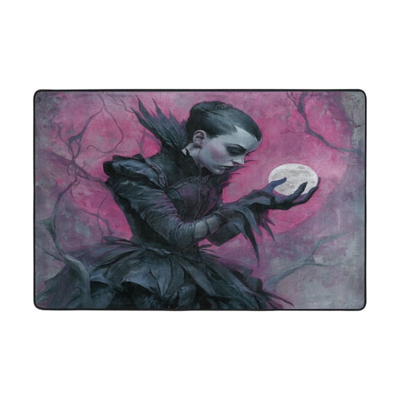 Area Rugs 36"x24" Indoor Non-Slip Wear Resistant Floor Mats Soft Large Carpets for Living Room Bedroom Home Decor Washable Rug Gothic Vampire Queen