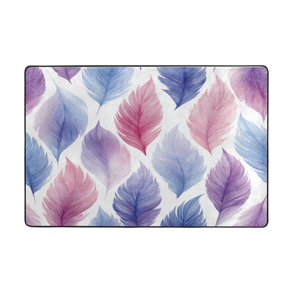 Area Rugs 36"x24" Indoor Non-Slip Wear Resistant Floor Mats Soft Large Carpets for Living Room Bedroom Home Decor Washable Rug Pink Feather Pattern