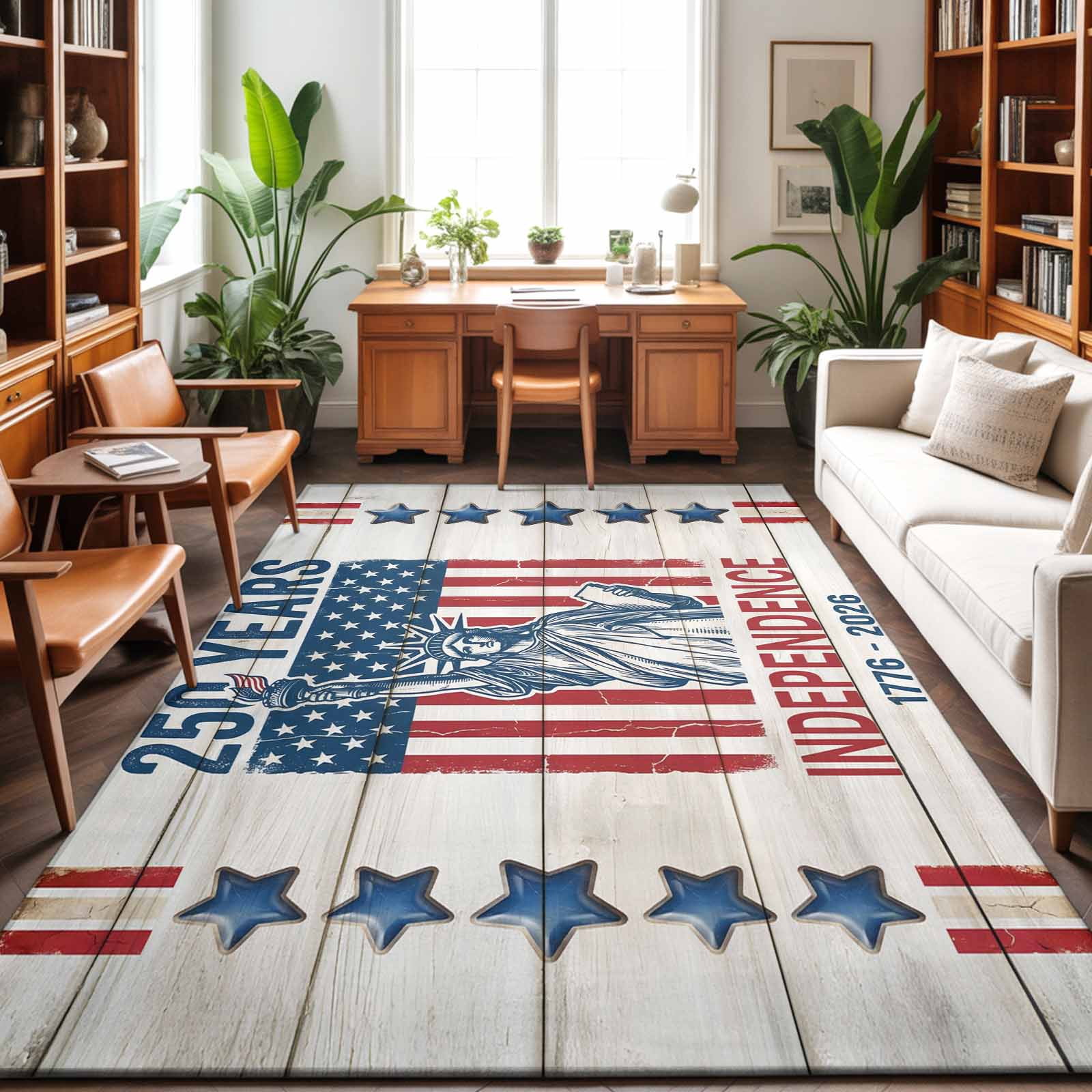 Democrat Rug Area Rugs 4'x6'. Anniversary USA Flag Carpet Runner Indoor Outdoor Rugs ...