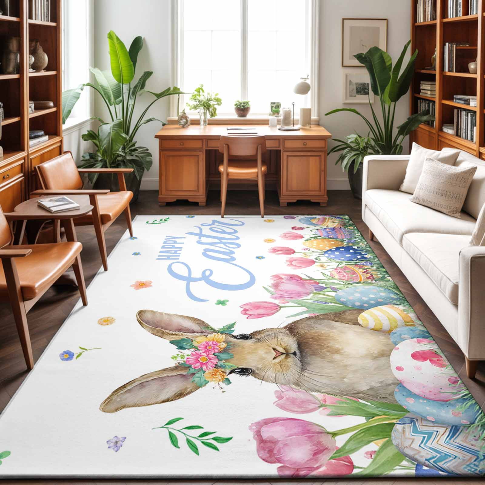 Pink Easter Rug Area Rugs 4'x6'. Easter Carpet Runner Indoor Outdoor Rugs Home Decor ...